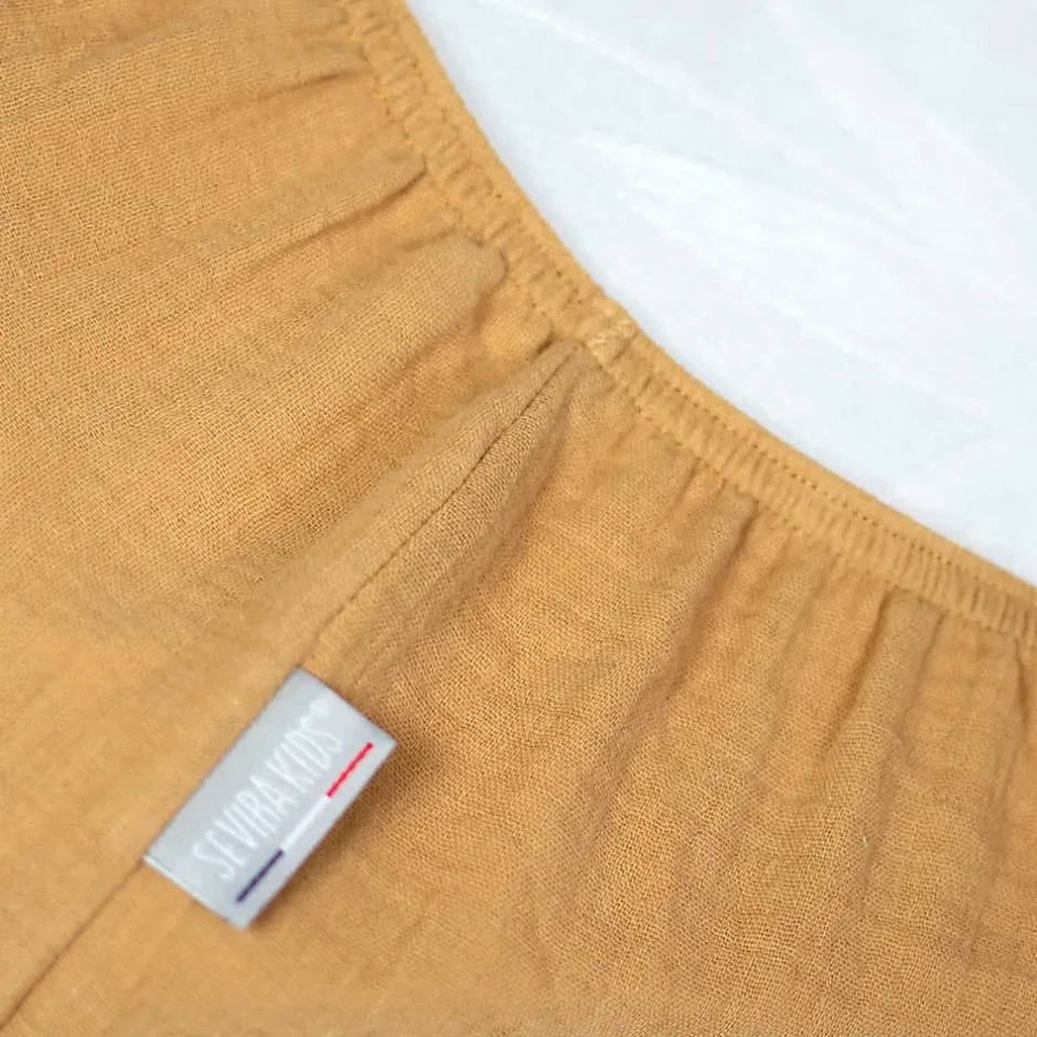 Sevira Kids Drap housse uni en gaze de coton