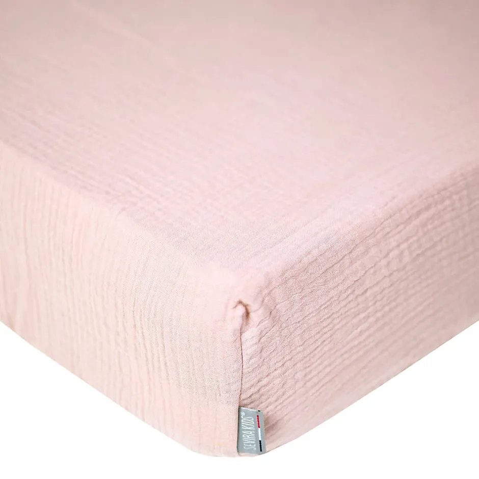 Sevira Kids Drap housse uni en gaze de coton