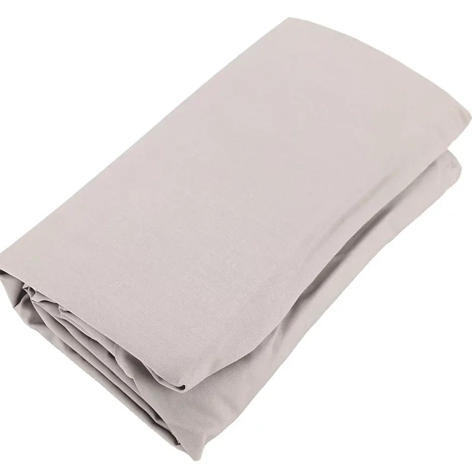 Linnea Drap housse uni 180x200 cm bonnet 35 cm percale de coton MANOIR beige Lin Hot