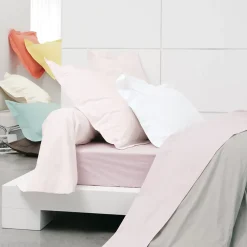 Linnea Drap housse uni 180x200 cm bonnet 40 cm percale PRIMO Blanc New