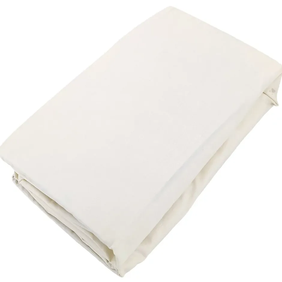 Linnea Drap housse uni 80x200 cm bonnet 35 cm percale de coton MANOIR Ivoire