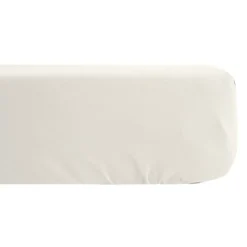 Linnea Drap housse uni 80x200 cm bonnet 35 cm percale de coton MANOIR Ivoire