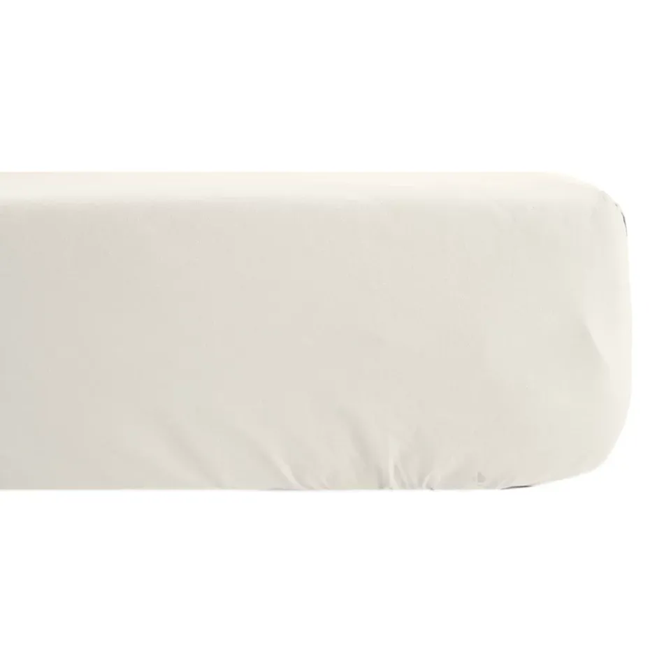 Linnea Drap housse uni 80x200 cm bonnet 35 cm percale de coton MANOIR Ivoire