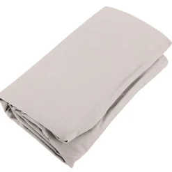 Linnea Drap housse uni 120x190 cm bonnet 35 cm percale de coton MANOIR beige Lin