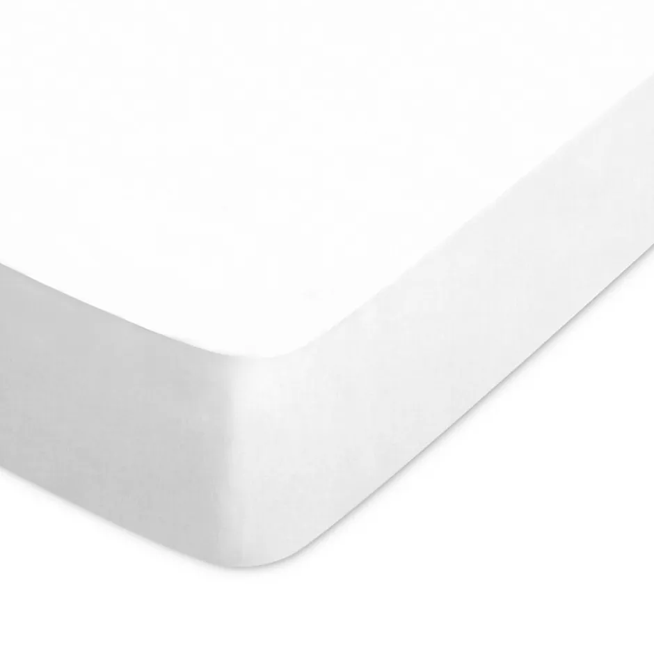 Linnea Drap housse uni 200x200 cm bonnet 30 cm coton ALTO Blanc