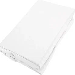 Linnea Drap housse uni 160x200 cm bonnet 35 cm percale de coton MANOIR blanc Neige Clearance