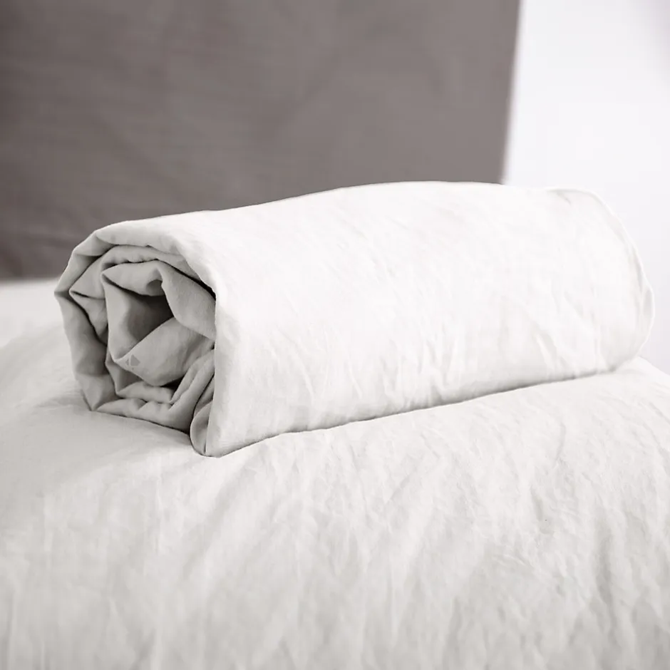 Linnea Drap housse uni 160x200 cm MILA 100% polyester micro lavée blanc