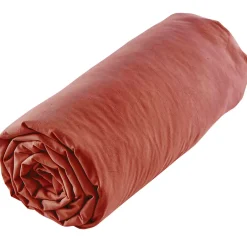 Linnea Drap housse uni 160x200 cm MILA polyester micro lavée rouge terracotta Best