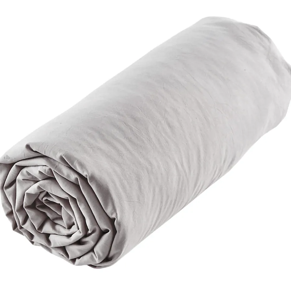 Linnea Drap housse uni 140x190 cm MILA 100% polyester micro lavée gris perle