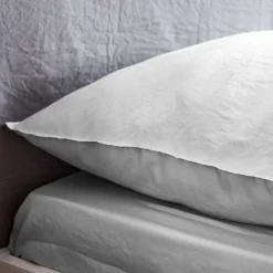 Linnea Drap housse uni 160x200 cm MILA 100% polyester micro lavée gris perle