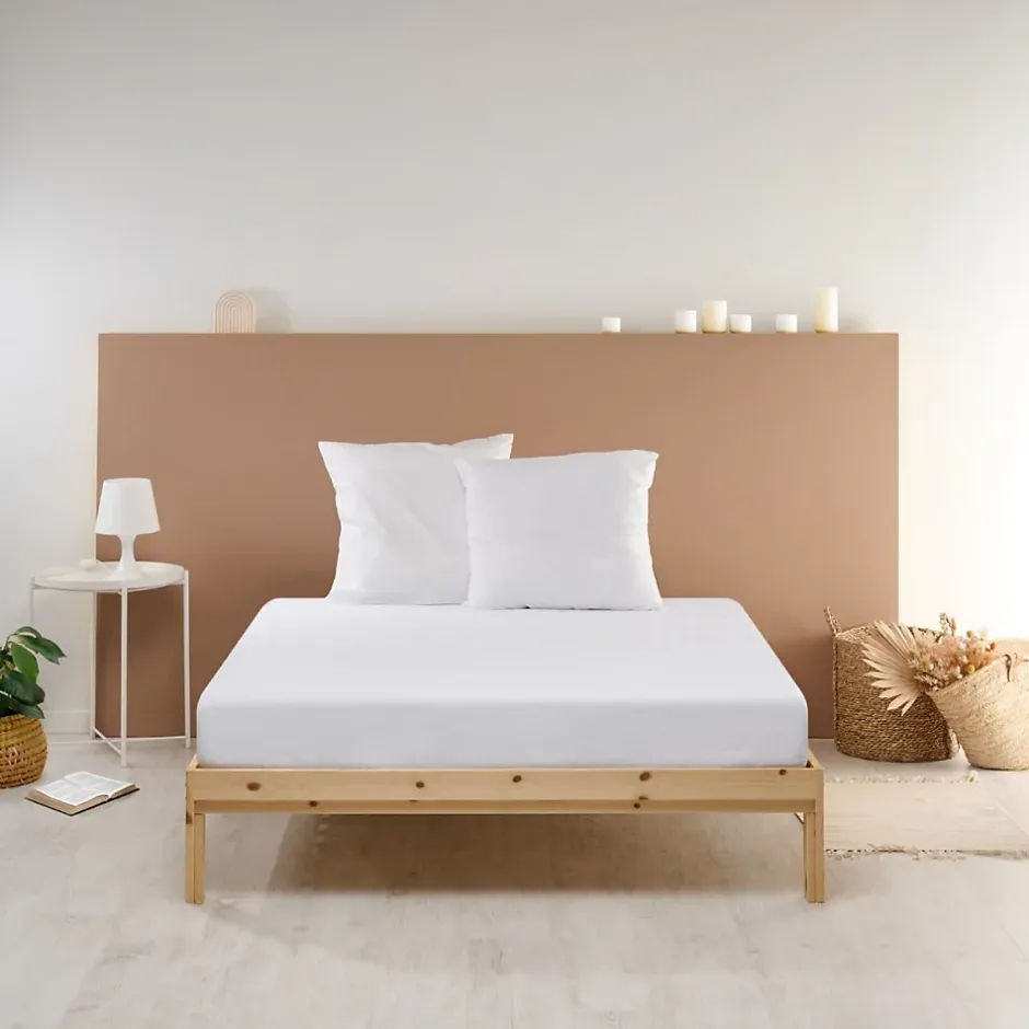 Bleu Calin Drap Housse uni 180x200cm PERCALE BLANC Clearance