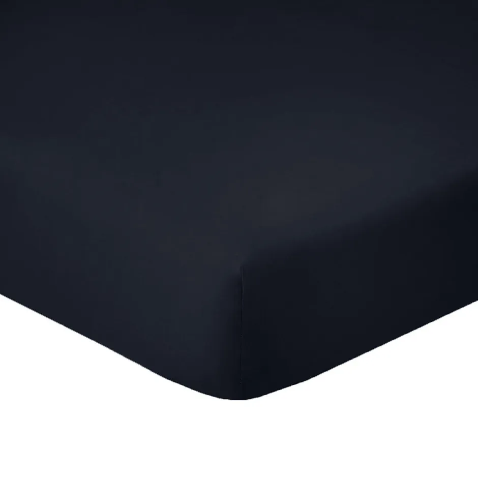 Housse De Rêve Drap housse 90x190 + 28 cm 100% Coton 57 fils Noir