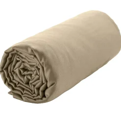 Housse De Rêve Drap housse 140x190 + 30 cm Satin de Coton Beige Outlet