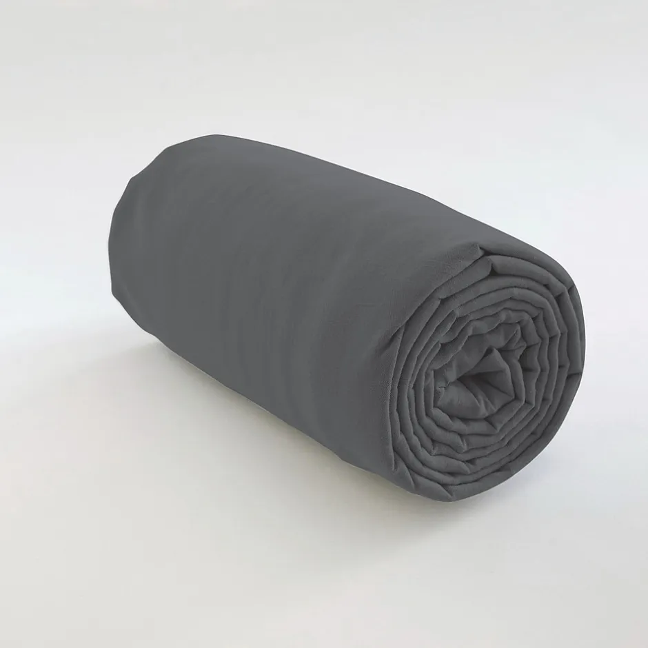Housse De Rêve Drap housse 90x190 +35 cm 100% Coton 57 fils Gris Foncé