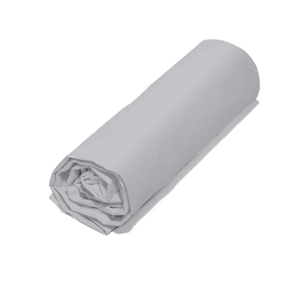 Housse De Rêve Drap housse 180x200 +30 cm 100% coton bio 57 fils gris