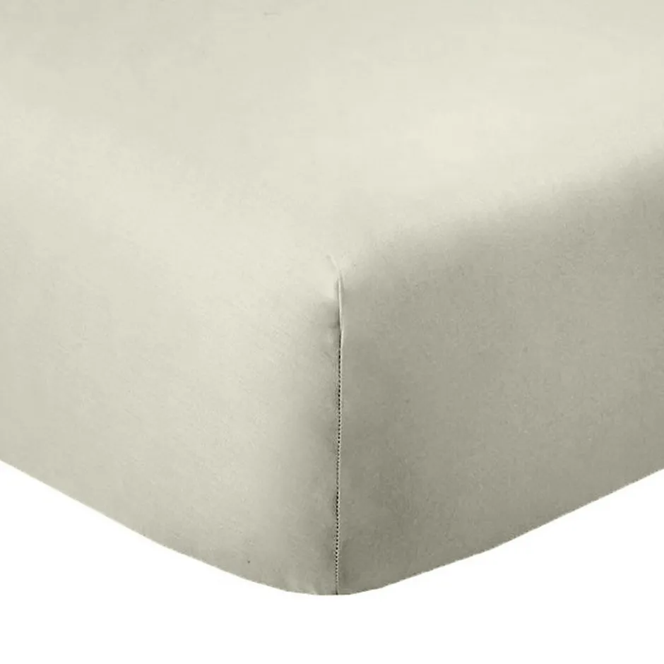 Housse De Rêve Drap housse 180x200 +35 cm Coton 57 fils Ivoire