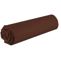 Housse De Rêve Drap housse 90x190 +25 cm coton marron Hot