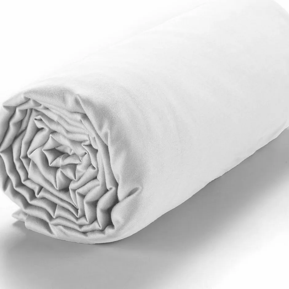 Housse De Rêve Drap housse 140x190 +30 cm satin de coton blanc Clearance
