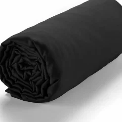 Housse De Rêve Drap housse 140x190 +30 cm satin de coton noir