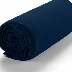 Housse De Rêve Drap housse 140x190 +30 cm satin de coton cobalt