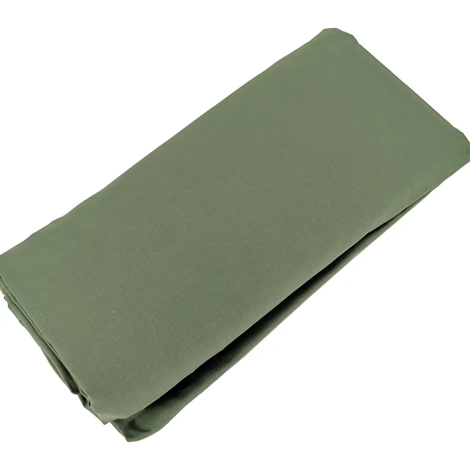 Linnea Drap housse 180x200 cm bonnet 30 cm percale de coton PASSION PERCALE vert Kaki Discount