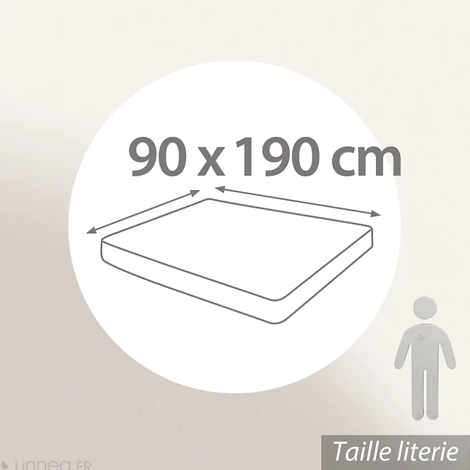 Linnea Drap housse 90x190 cm bonnet 30 coton ÉVASION Vert fougère Best
