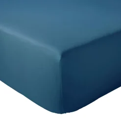 Linnea Drap housse 90x200 cm bonnet 40 cm percale de coton PASSION PERCALE bleu Cobalt Hot