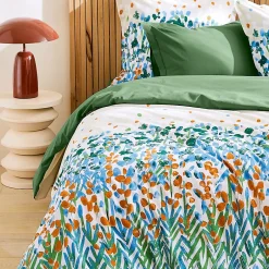 Linnea Drap housse 180x200 cm bonnet 30 coton ÉVASION Vert fougère New