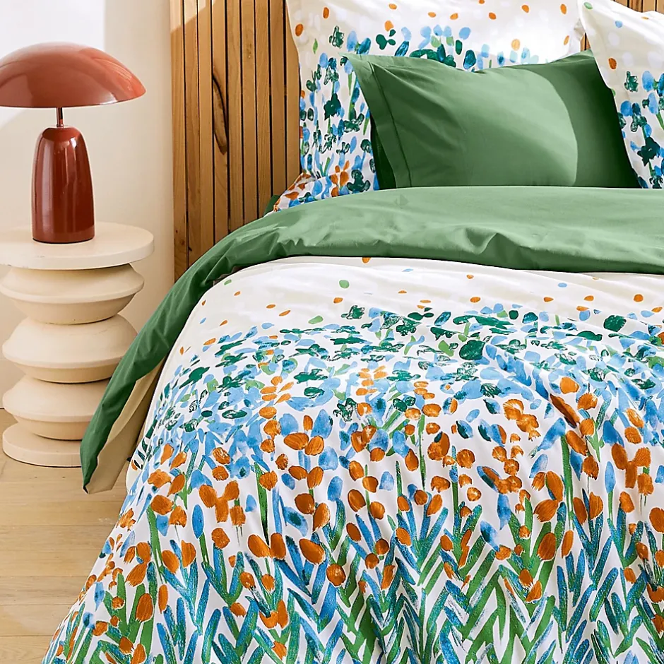 Linnea Drap housse 180x200 cm bonnet 30 coton ÉVASION Vert fougère New