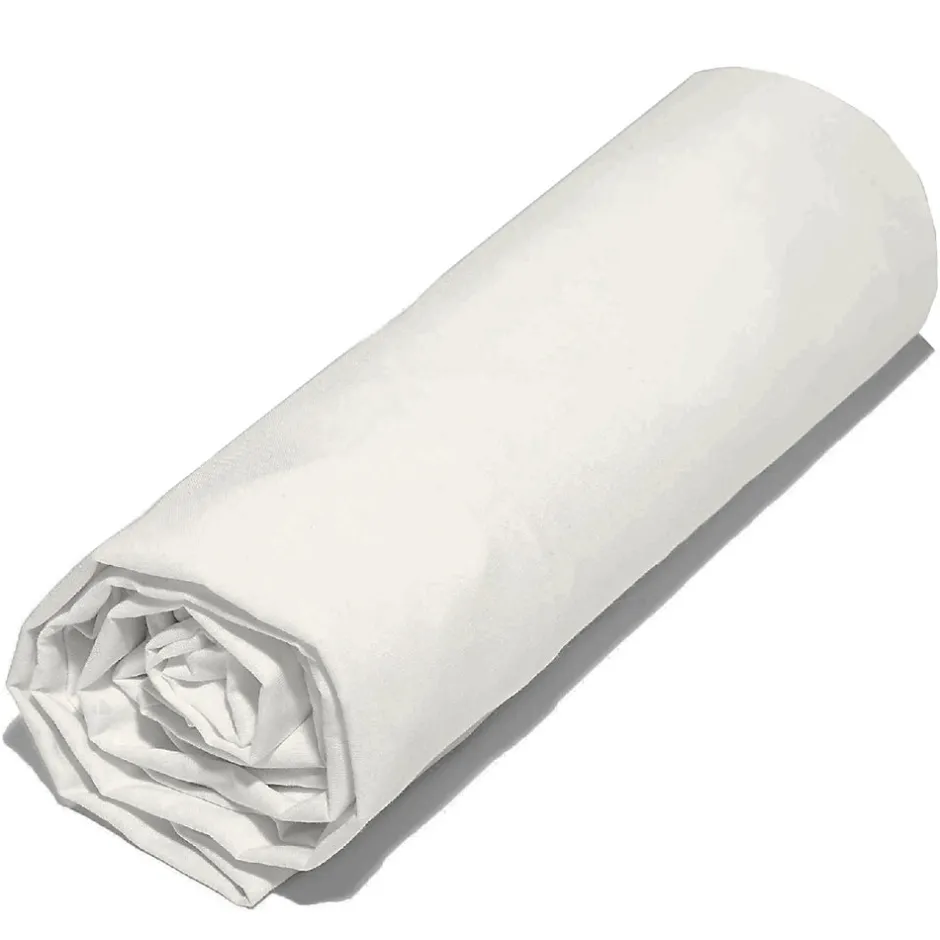Linnea Drap housse 90x190 cm en 100% polyester microfibre LAGO écru bonnet 23 cm