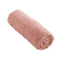 Housse De Rêve Drap housse 140x190 cm en Gaze de coton Rose