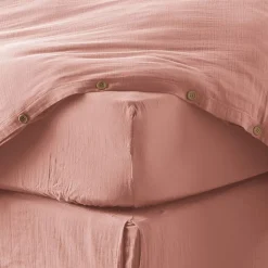 Housse De Rêve Drap housse 160x200 cm en Gaze de coton Rose Clearance