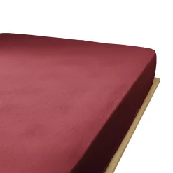 Housse De Rêve Drap housse 90x190 cm en Gaze de coton Lie De Vin Best
