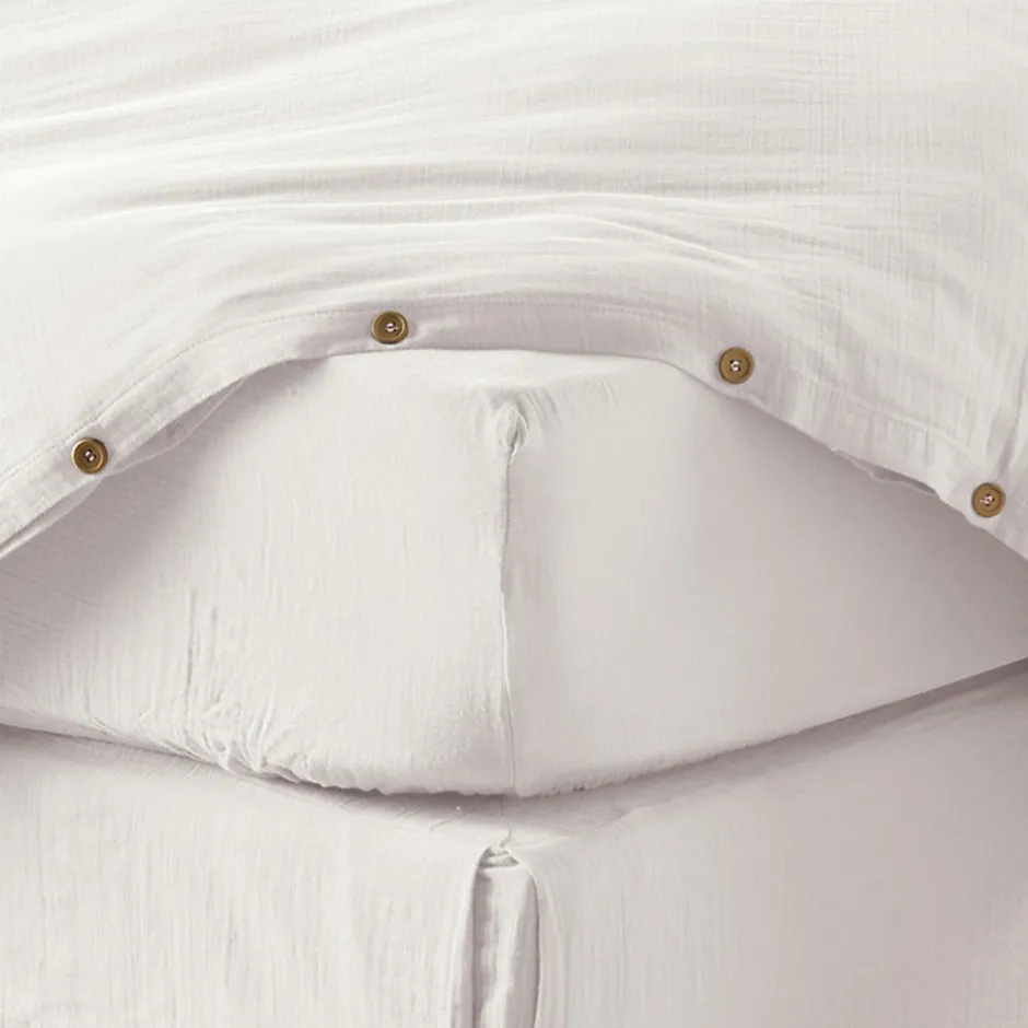Housse De Rêve Drap housse 140x190 cm en Gaze de coton Chantilly