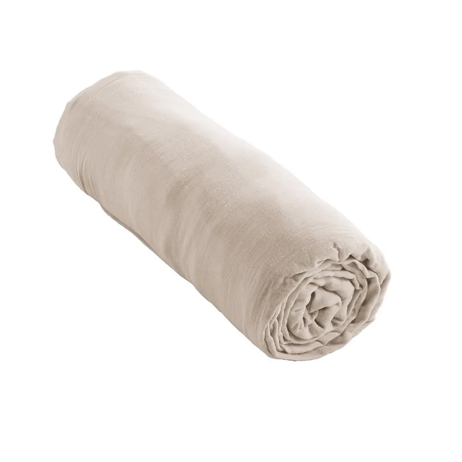 Housse De Rêve Drap housse 90x190 cm en Gaze de coton Naturel