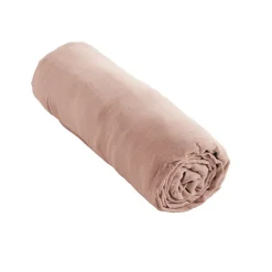 Housse De Rêve Drap housse 140x190 cm en Gaze de coton Guimauve