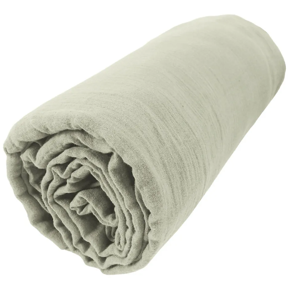 Housse De Rêve Drap housse 160x200 cm en Gaze de coton Vert d'eau