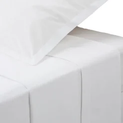 Atmosphera Créateur D'Intérieur Drap plat - percale - blanc - 180x290 cm - Atmosphera