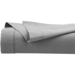 Atmosphera Créateur D'Intérieur Drap plat - percale - gris - 180x290 cm - Atmosphera