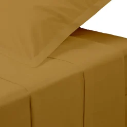 Atmosphera Créateur D'Intérieur Drap plat - percale - mordoré - 240x290 cm - Atmosphera
