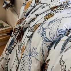 Tradilinge Drap plat aux fleurs exubérantes (280x310 cm - Blanc)