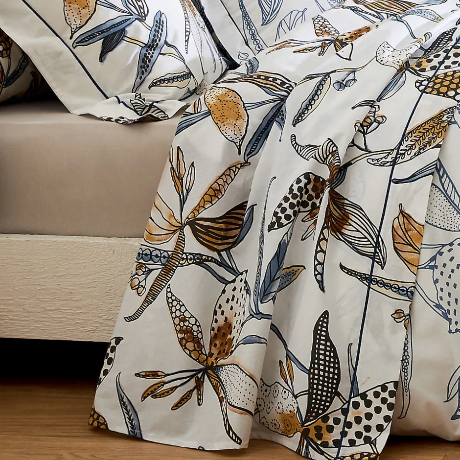 Tradilinge Drap plat aux fleurs exubérantes (240x310 cm - Blanc) Sale