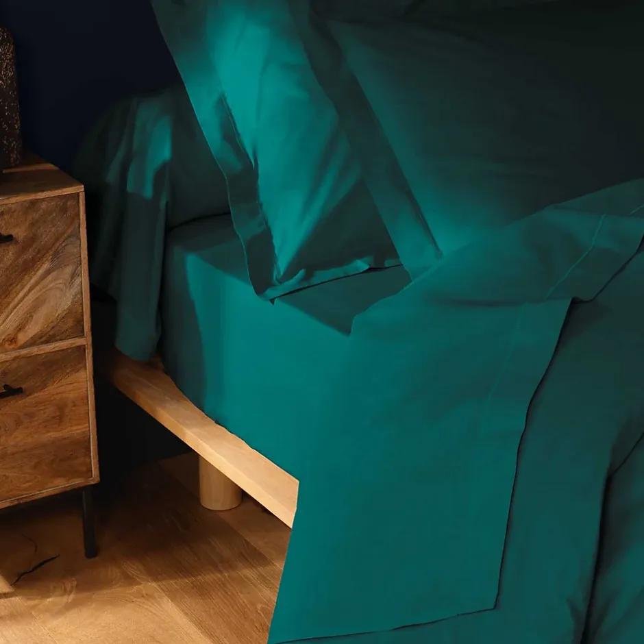 Eden Drap plat coton 240 x 300 cm biolina emeraude Hot