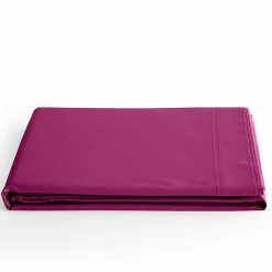 Coton Pur Drap plat Prémium 240 x 300 cm Magenta Discount