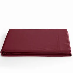 Coton Pur Drap plat Prémium Grenat 180 x 290 cm