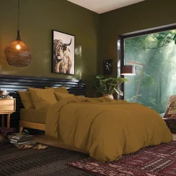 Coton Pur Drap plat Prémium 240 x 300 cm Marron Online