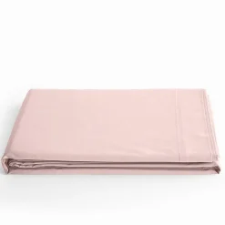 Coton Pur Drap plat Prémium 180x290 cm Rose dragée Outlet