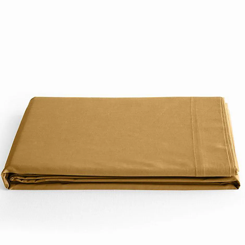 Coton Pur Drap plat Prémium 180 x 290 cm Miel coton Discount