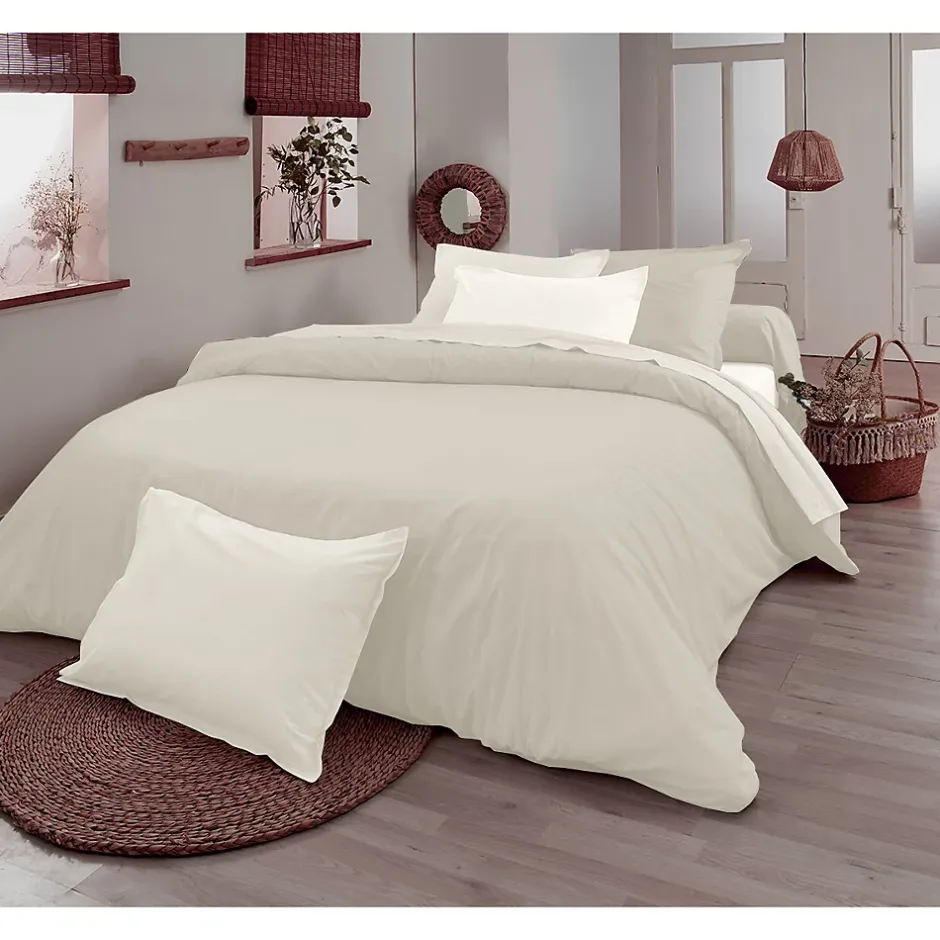 Tradilinge Drap plat en 100% coton biologique (280x300 cm - Sable) Outlet