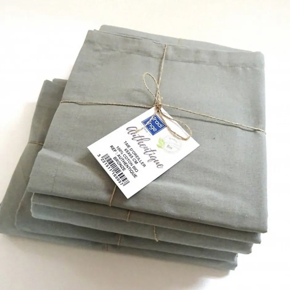 Tradilinge Drap plat en 100% coton biologique (240x300 cm - Marron Clair)